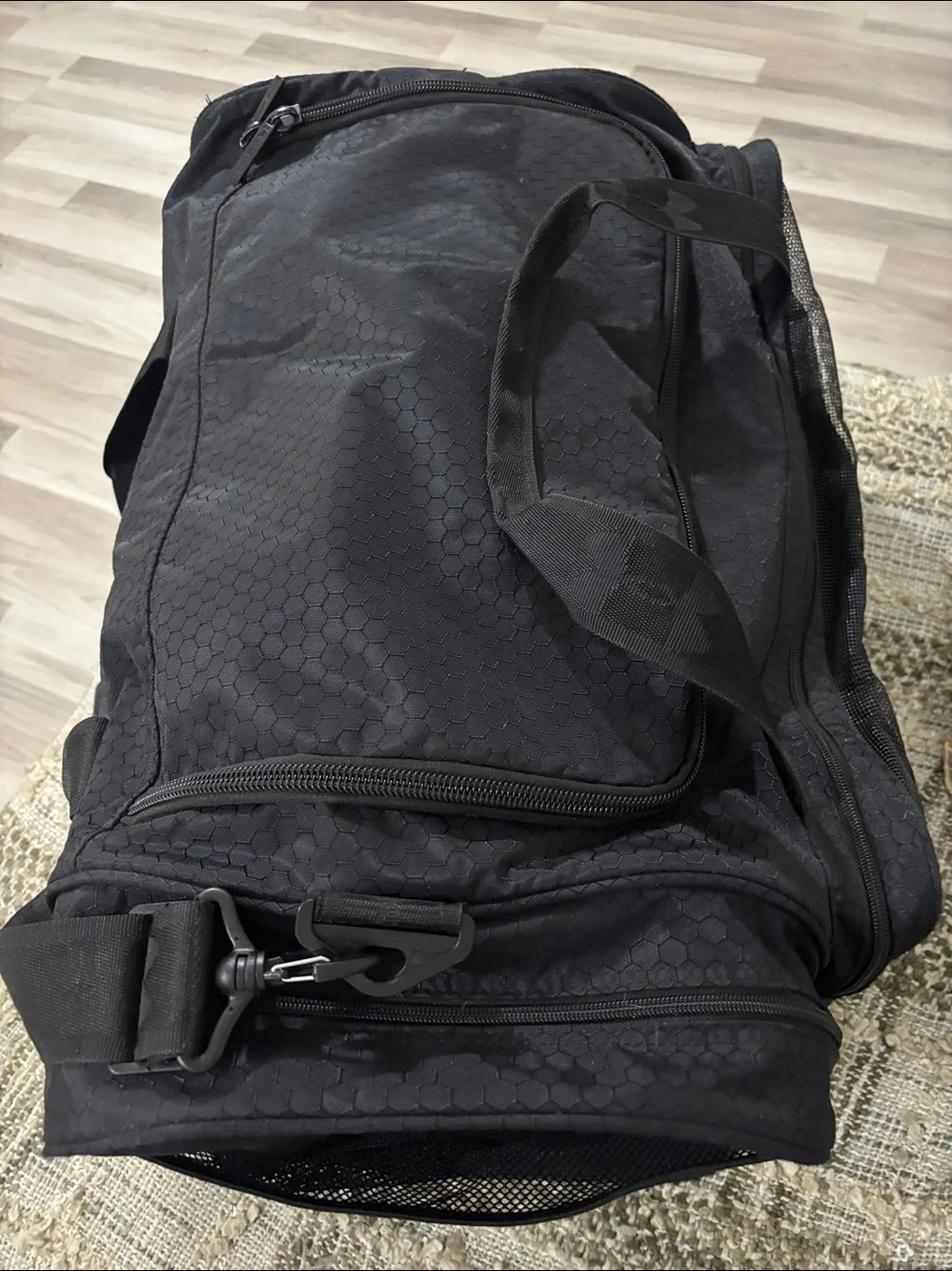 Under Armour Black Weekend Duffel Traveling Bag with Silver Logo